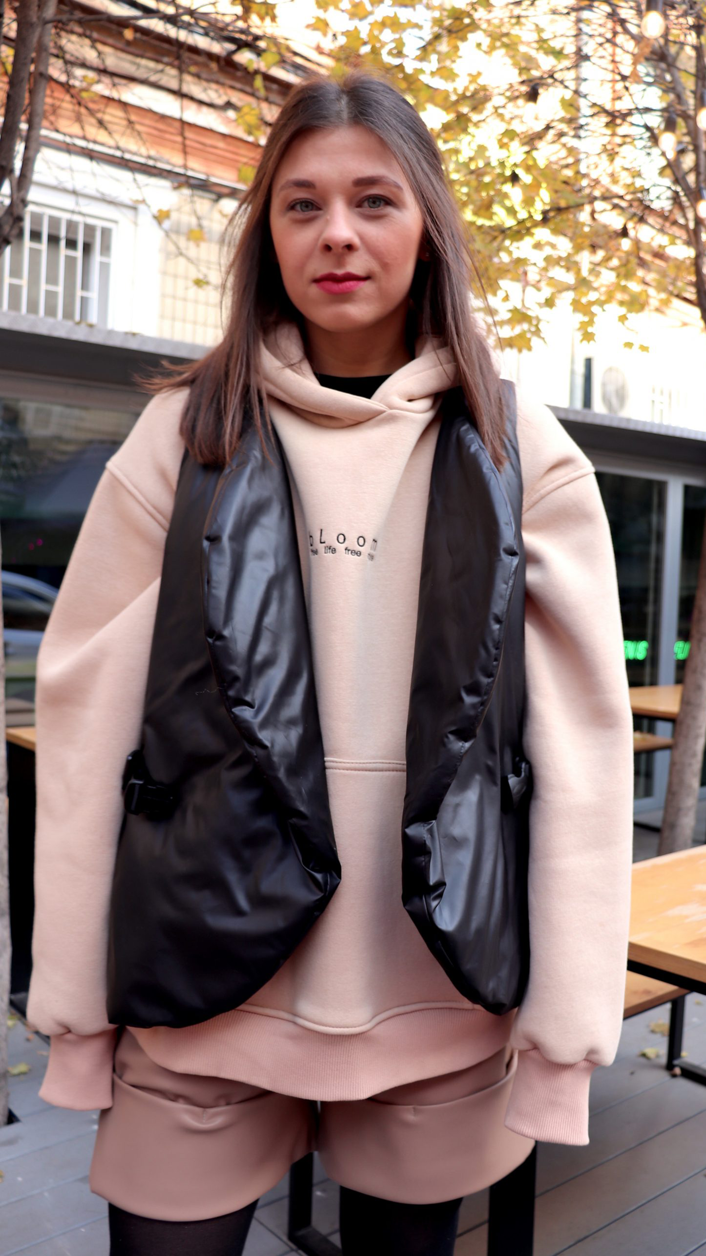 Belted Puffer Vest Black