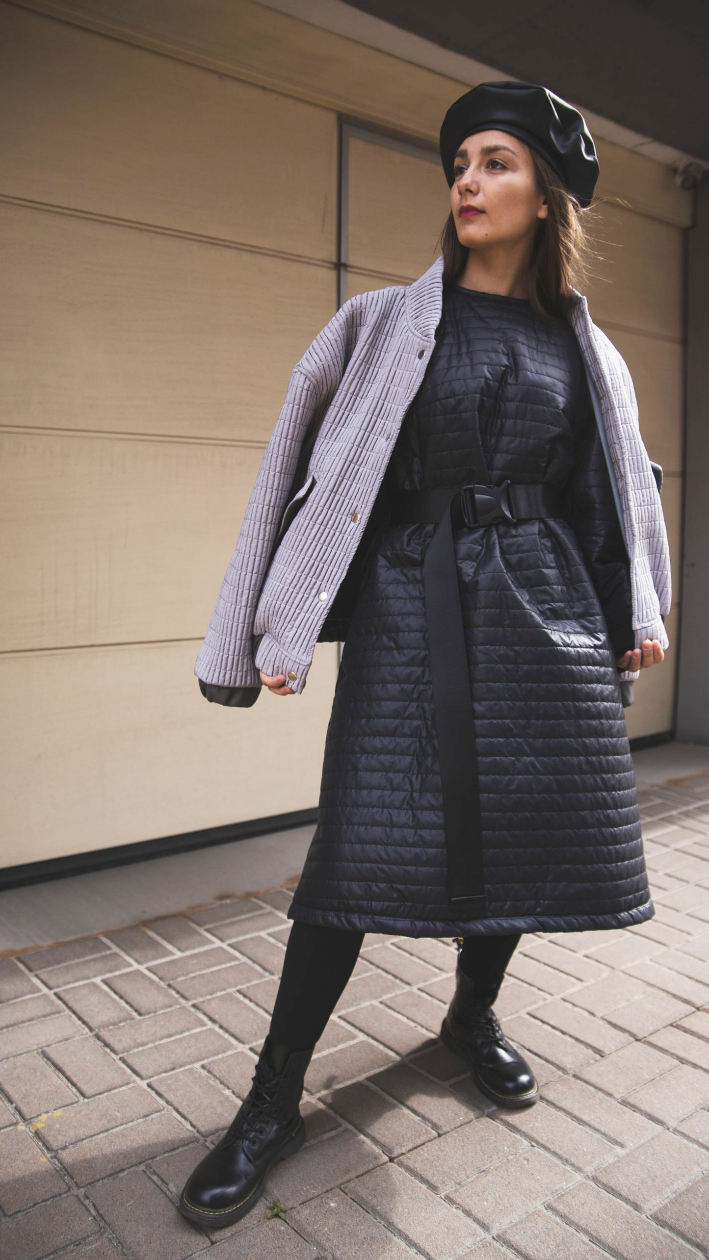 Quilted midi dress