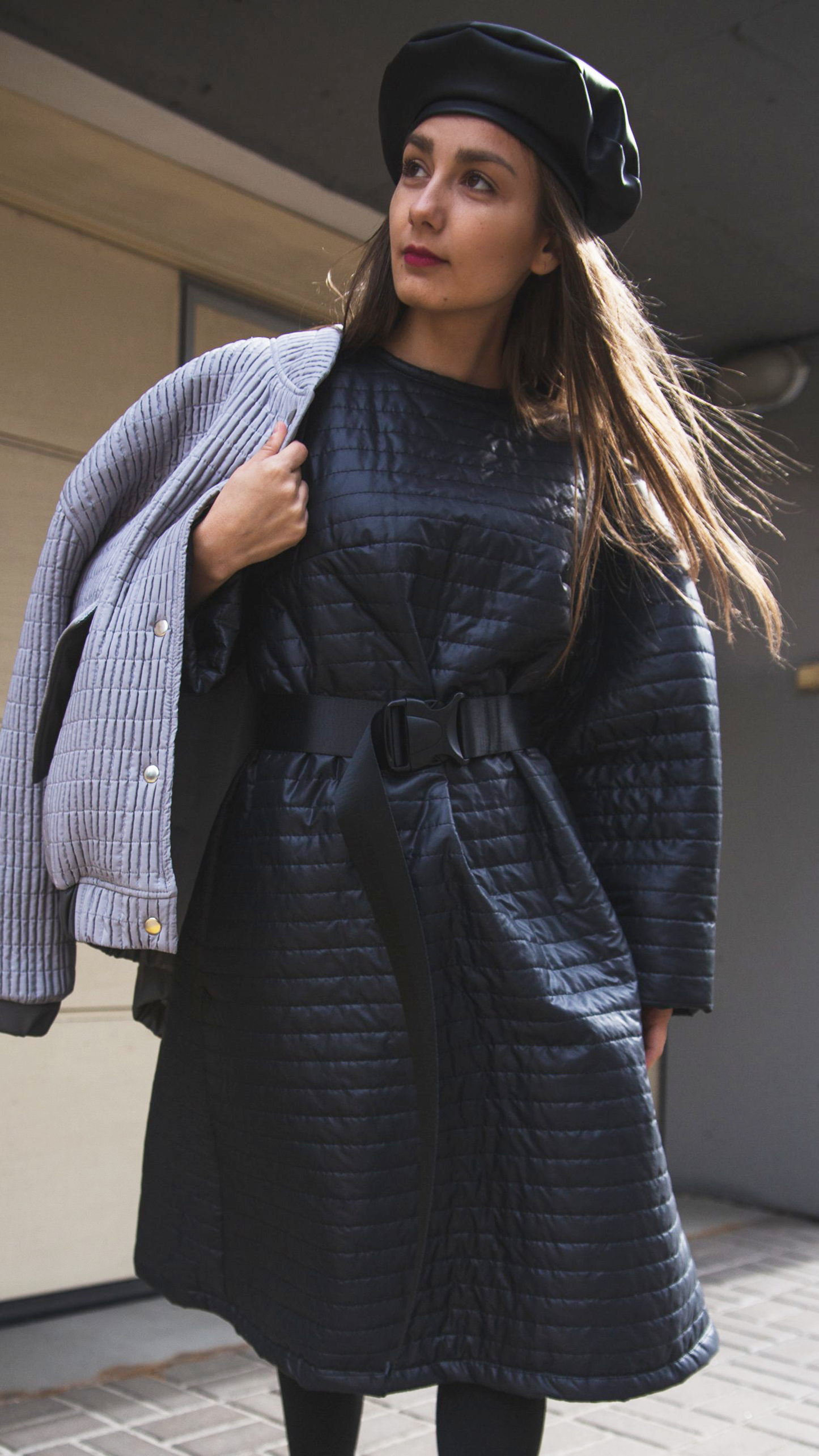 Quilted midi dress