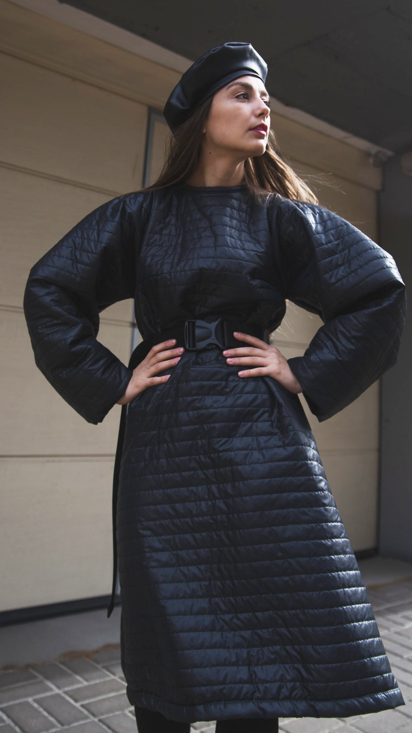 Quilted midi dress