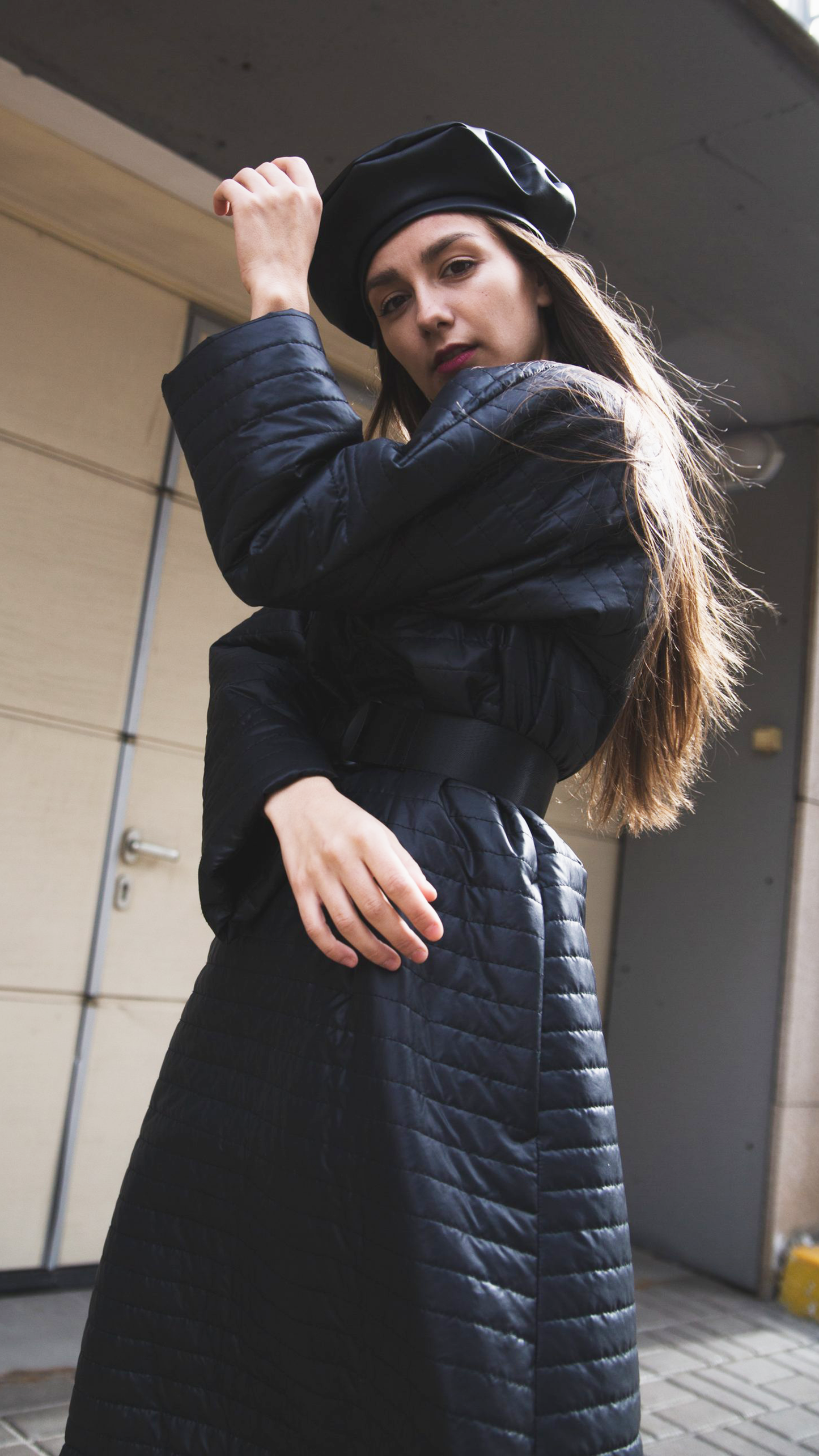 Quilted midi dress