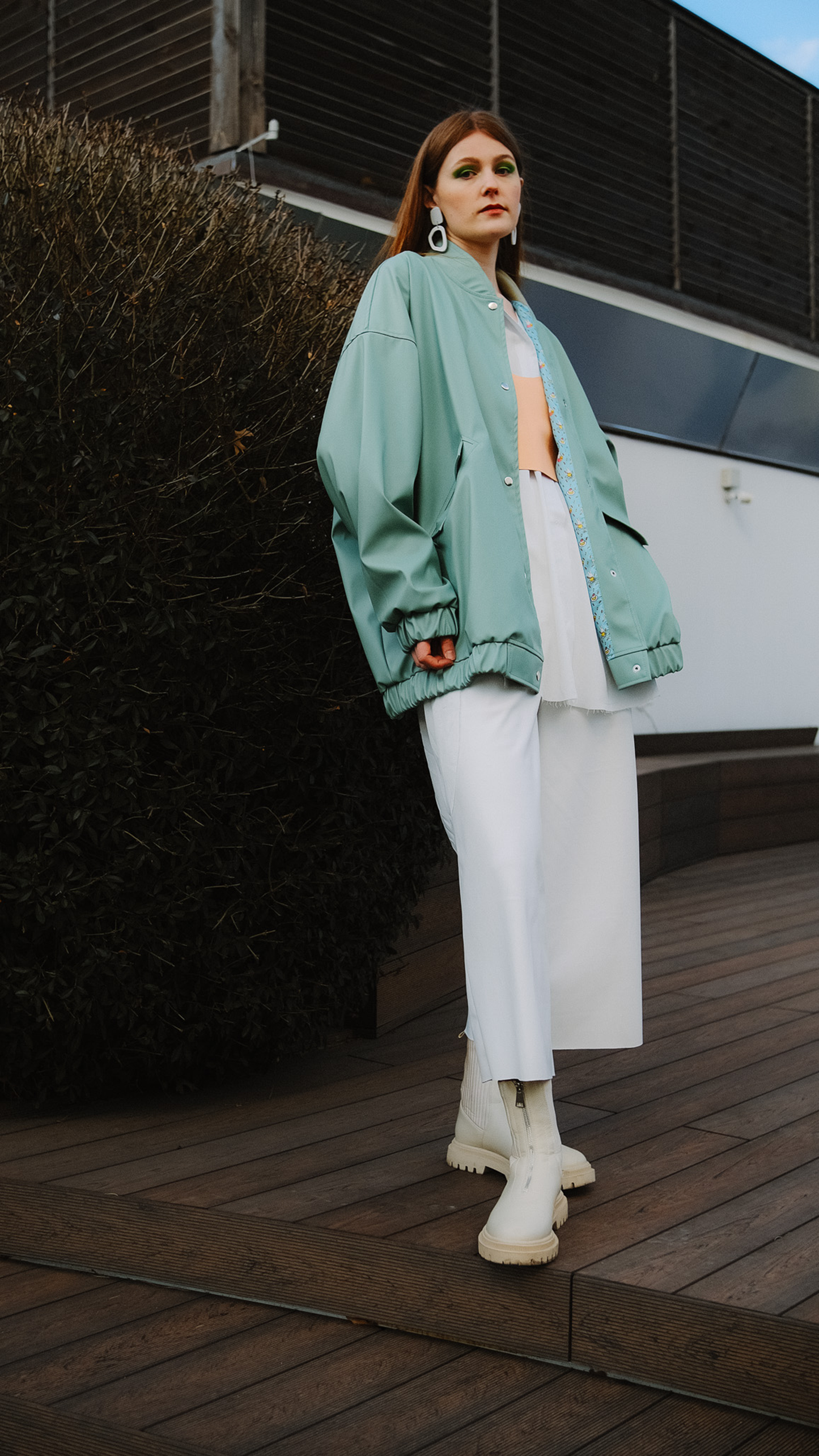Eco leather bomber jacket