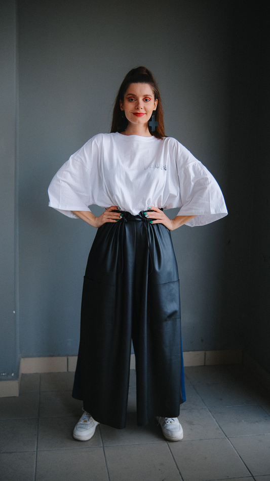 Contrast front / back palazzo pants