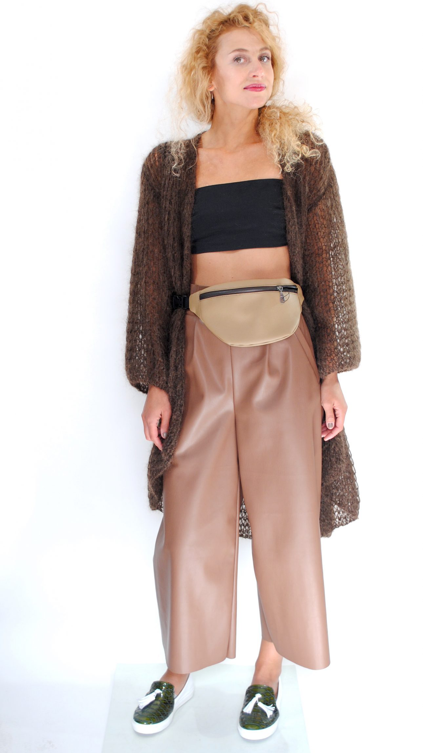 Vegan leather culottes