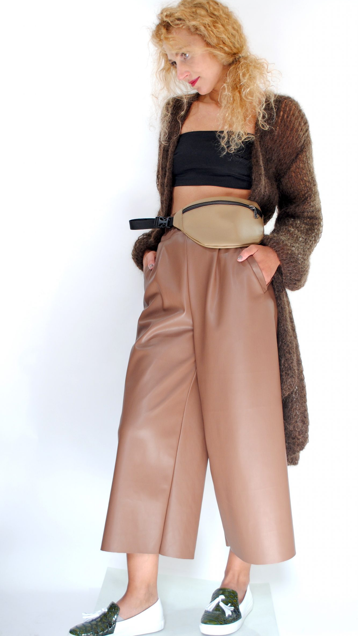 Vegan leather culottes