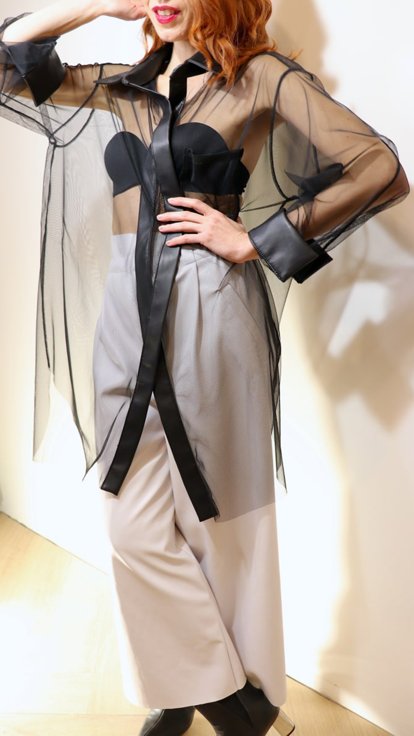 Sheer mesh shirt
