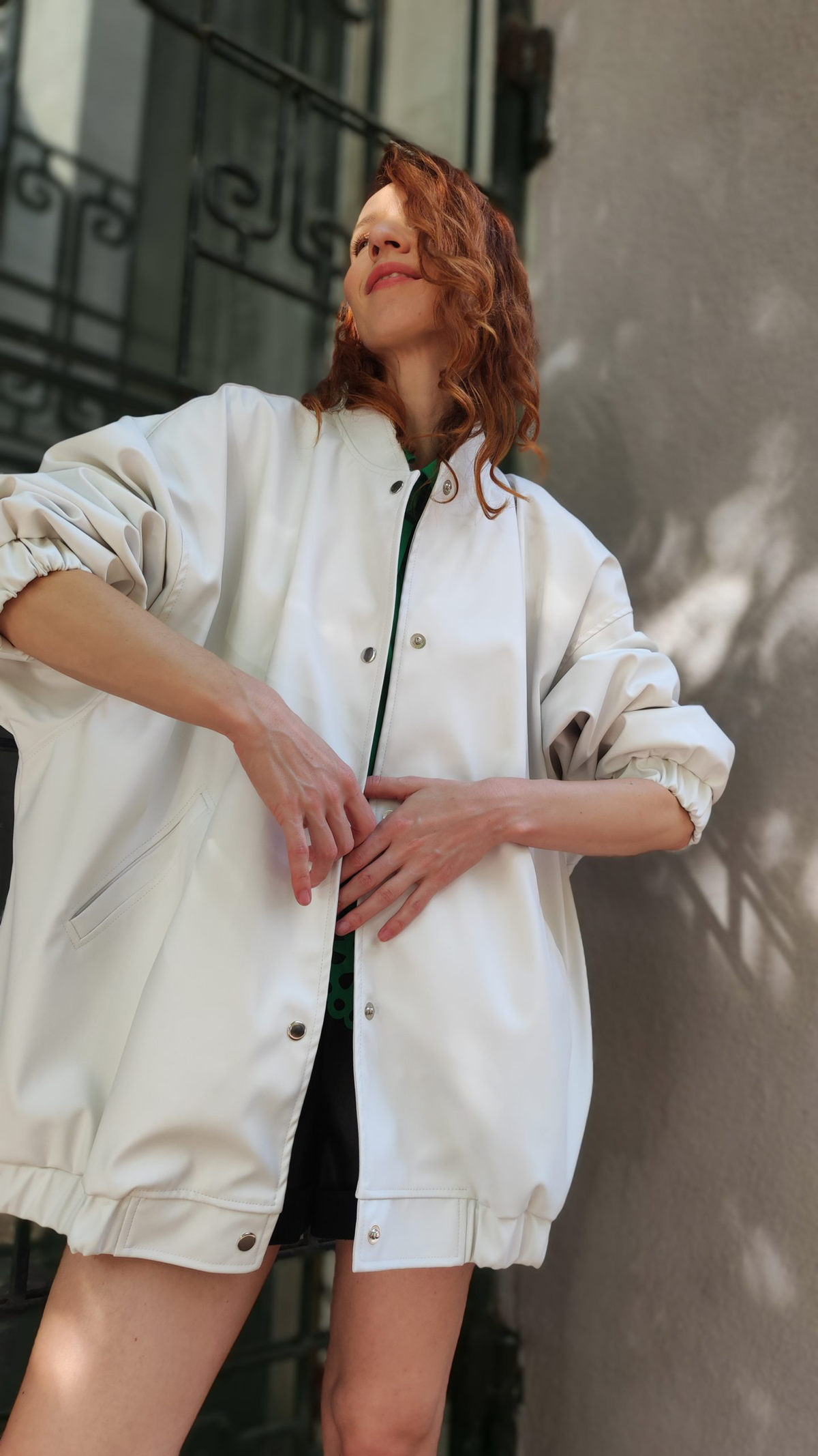 Vegan leather bomber jacket