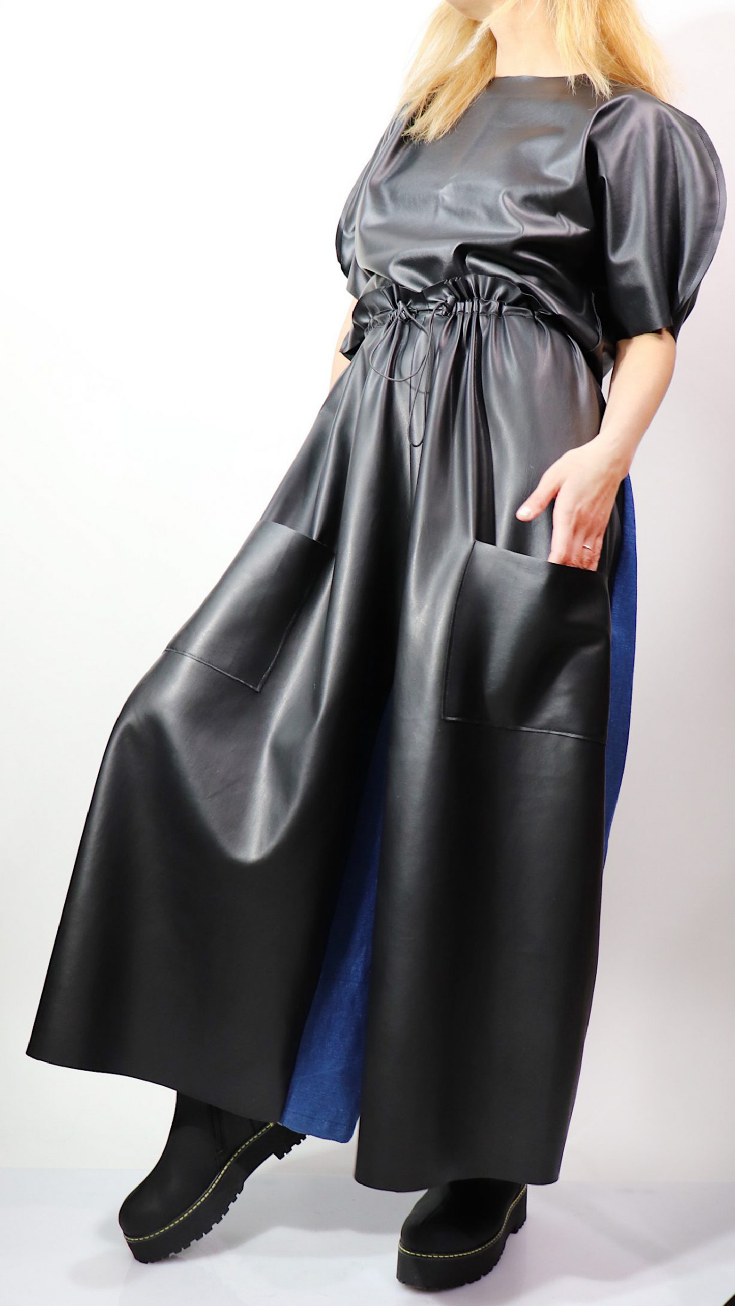 Contrast front / back palazzo pants